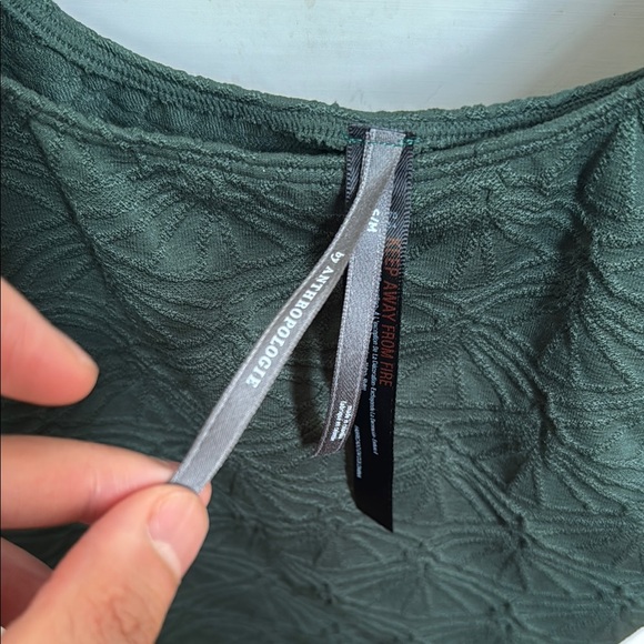 ANTHROPOLOGIE The Hannah Dark Green Textured Women's Crop Tank NWOT sz S/M - Picture 3 of 8
